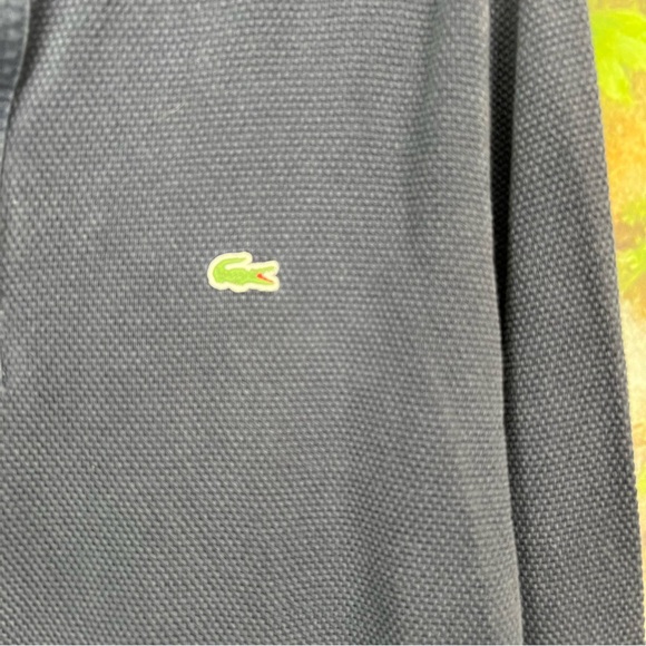 LACOSTE Navy Waffle Weave Sleeveless Henley, Slim Fit XL/6 - Picture 5 of 7